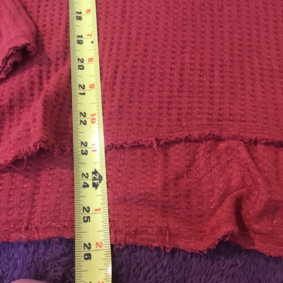 Free People Thermal Henley Waffle Long Sleeve Women’s Top - Picture 8 of 14